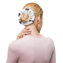 Load image into Gallery viewer, White and dots Recycled Scrunchie