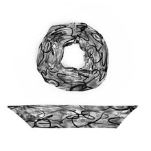 Load image into Gallery viewer, Black white and gray Eco Scrunchie