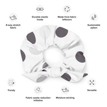 Load image into Gallery viewer, White and dots Recycled Scrunchie