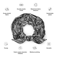 Load image into Gallery viewer, Black white and gray Recycled Scrunchie