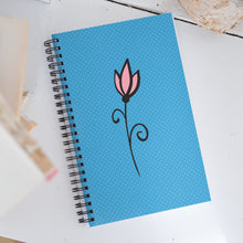 Load image into Gallery viewer, Pink flower Spiral notebook