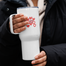 Load image into Gallery viewer, Hearts Travel mug with a handle