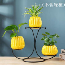 Load image into Gallery viewer, Ceramic and iron flowerpot vase OUT OF STOCK