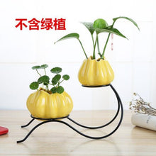 Load image into Gallery viewer, Ceramic and iron flowerpot vase OUT OF STOCK