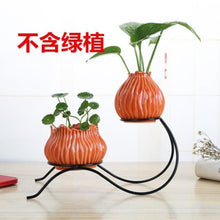 Load image into Gallery viewer, Ceramic and iron flowerpot vase OUT OF STOCK