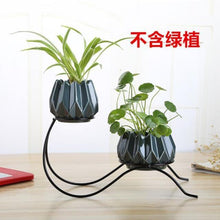 Load image into Gallery viewer, Ceramic and iron flowerpot vase OUT OF STOCK