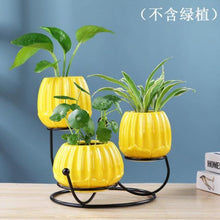 Load image into Gallery viewer, Ceramic and iron flowerpot vase OUT OF STOCK