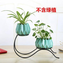 Load image into Gallery viewer, Ceramic and iron flowerpot vase OUT OF STOCK