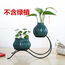Load image into Gallery viewer, Ceramic and iron flowerpot vase OUT OF STOCK