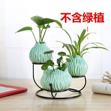 Load image into Gallery viewer, Ceramic and iron flowerpot vase OUT OF STOCK