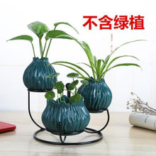Load image into Gallery viewer, Ceramic and iron flowerpot vase OUT OF STOCK