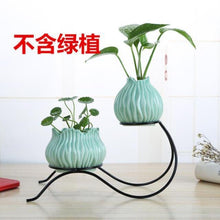 Load image into Gallery viewer, Ceramic and iron flowerpot vase OUT OF STOCK