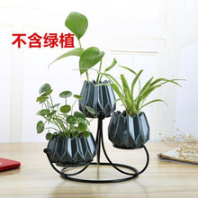 Load image into Gallery viewer, Ceramic and iron flowerpot vase OUT OF STOCK