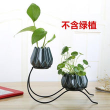 Load image into Gallery viewer, Ceramic and iron flowerpot vase OUT OF STOCK