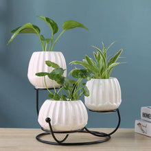 Load image into Gallery viewer, Ceramic and iron flowerpot vase OUT OF STOCK