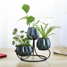 Load image into Gallery viewer, Ceramic and iron flowerpot vase OUT OF STOCK