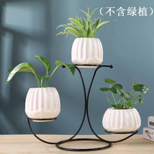 Load image into Gallery viewer, Ceramic and iron flowerpot vase OUT OF STOCK