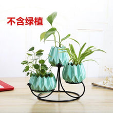 Load image into Gallery viewer, Ceramic and iron flowerpot vase OUT OF STOCK