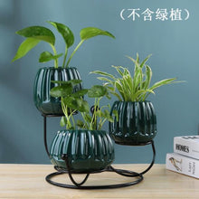 Load image into Gallery viewer, Ceramic and iron flowerpot vase OUT OF STOCK