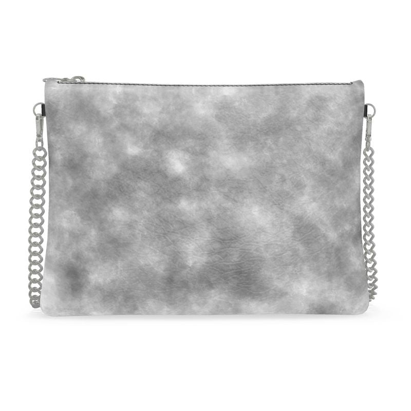 SHOPTOPDESIGNS Gray Crossbody Bag With Chain