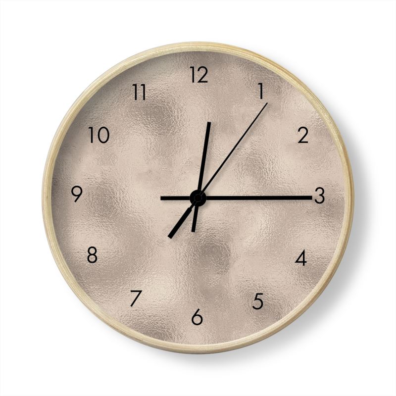 Cream Beige Wood Designer wall clock