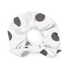 Load image into Gallery viewer, White and dots Recycled Scrunchie
