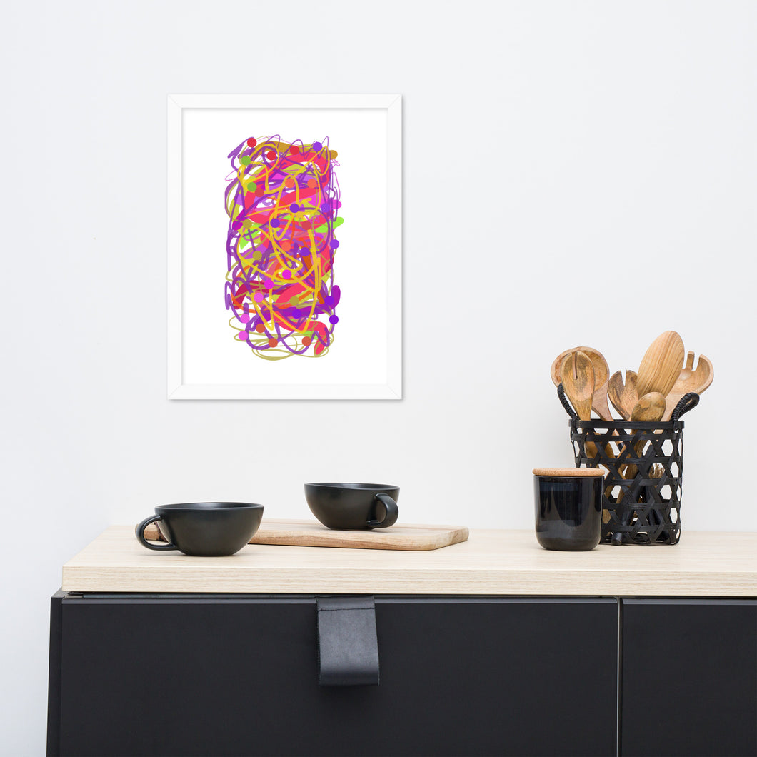 Abstract colour splash framed matte paper poster