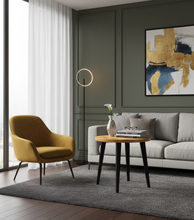 Load image into Gallery viewer, Gold and black round side table
