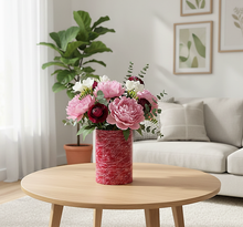 Load image into Gallery viewer, Red Abstract Designer Glass Vase
