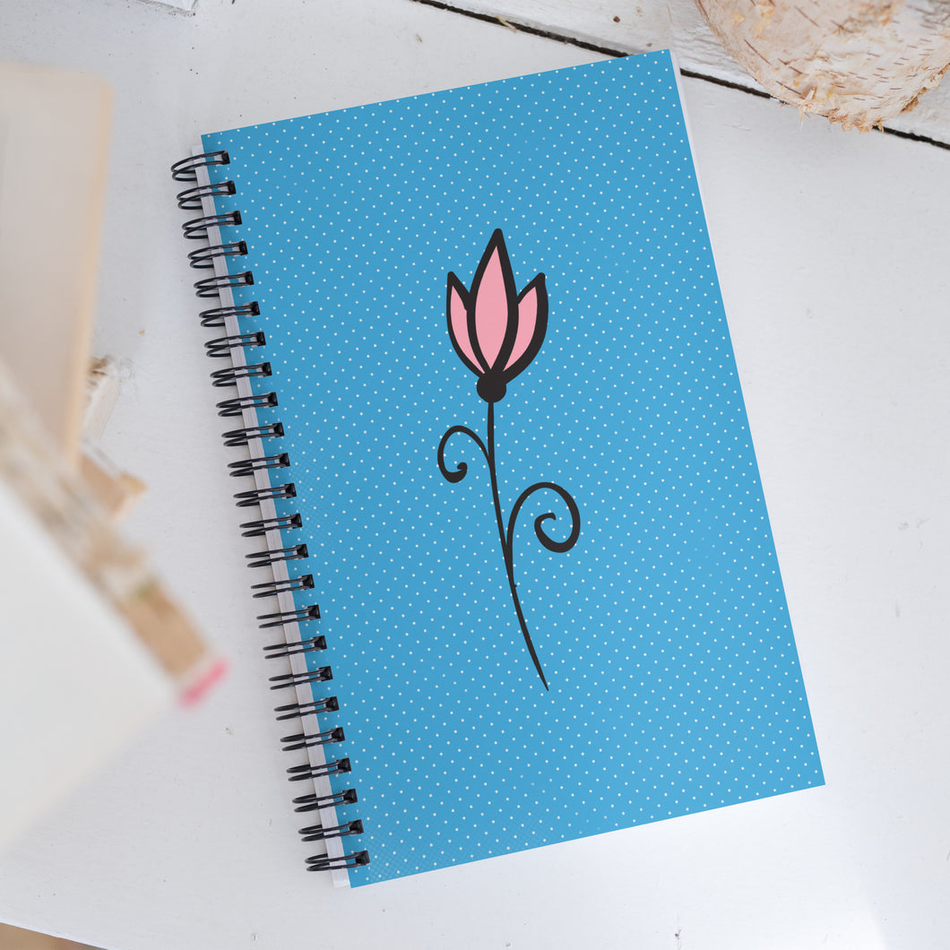 Pink flower Spiral notebook