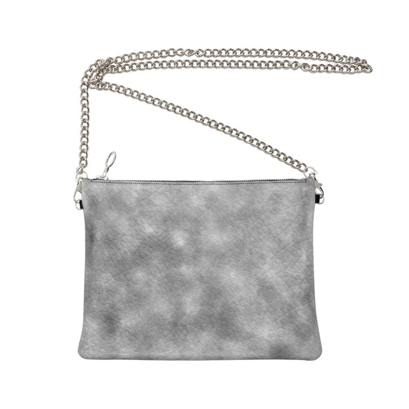 SHOPTOPDESIGNS Gray Crossbody Bag With Chain