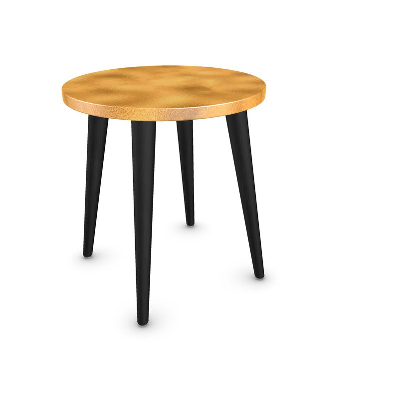 Gold and black round side table