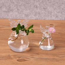 Load image into Gallery viewer, Glass Angel Shape Flower Plant Hanging Vase
