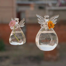 Load image into Gallery viewer, Glass Angel Shape Flower Plant Hanging Vase
