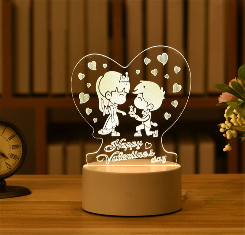 3D Lamp Acrylic USB LED Night Lights Neon Sign Lamp OUTOF STOCK