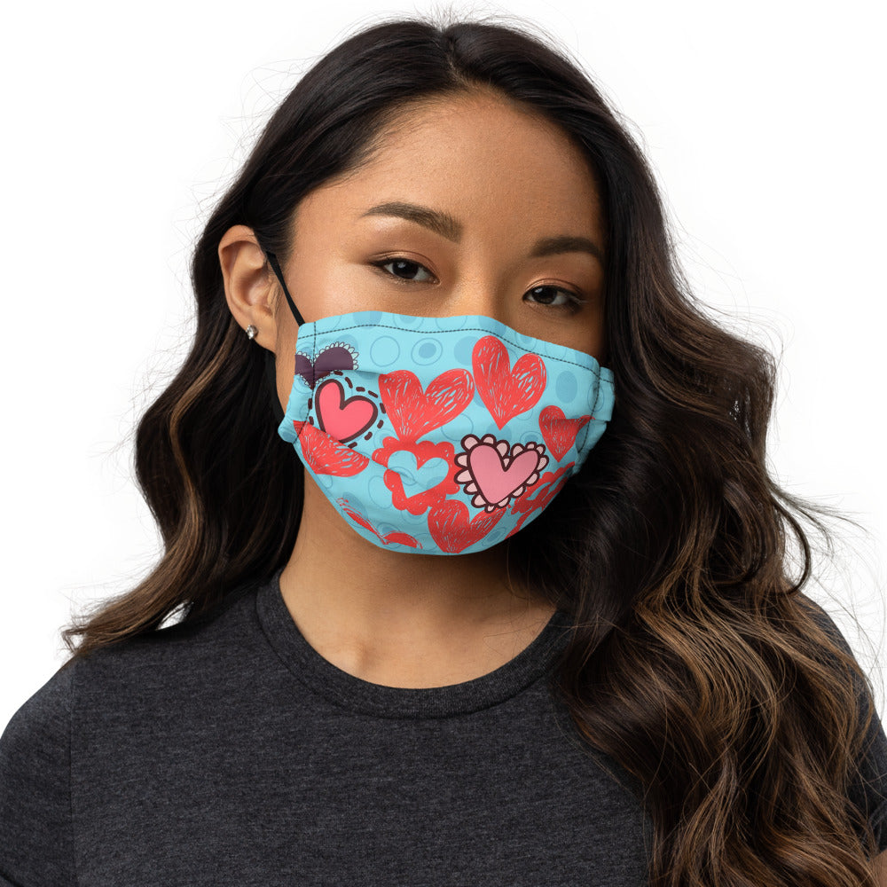 Premium face mask - Hearts